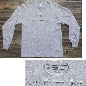 Dave Matthews Band Airplane Logo Long Sleeve Tshirt Mens Size L Gray Vintage 90s